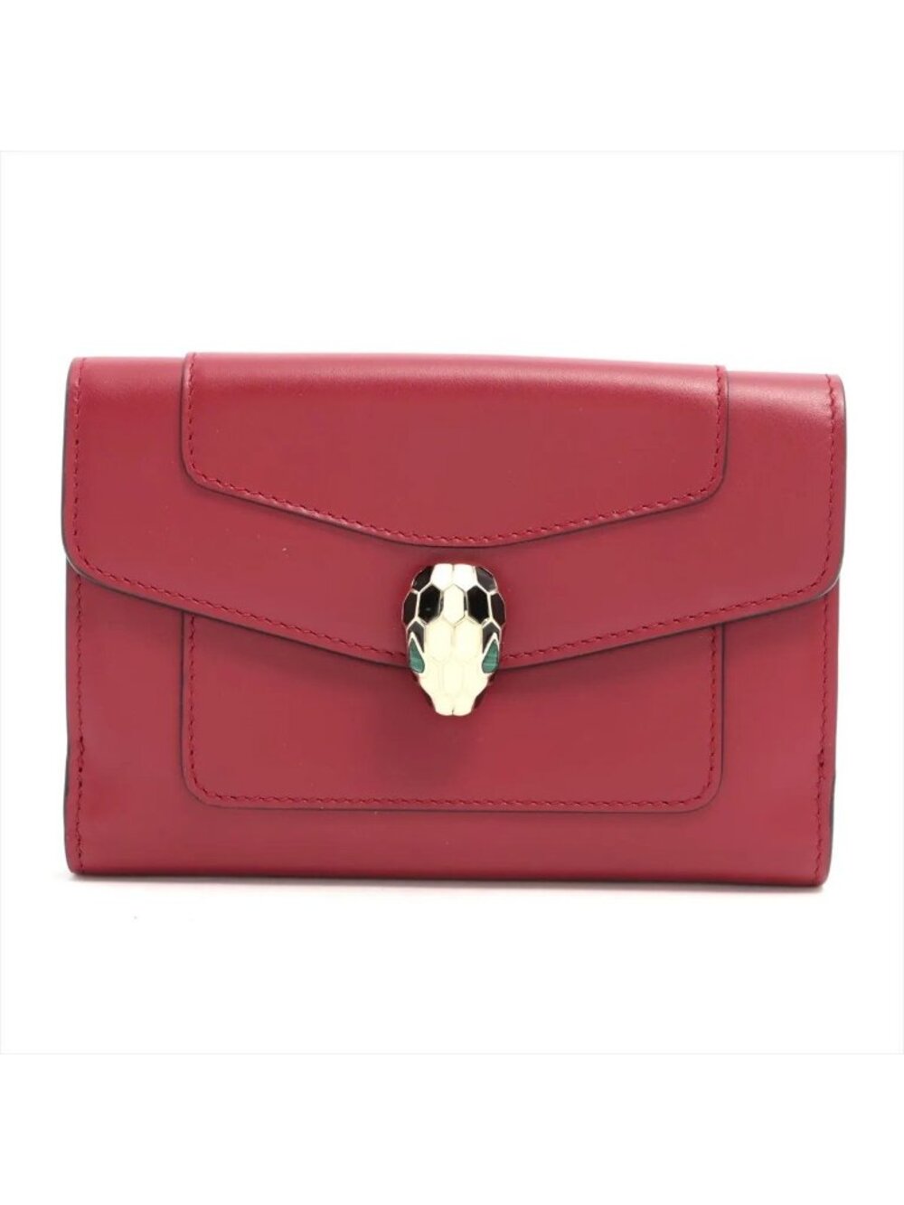 Bvlgari Serpenti Leather Bifold Wallet Compact